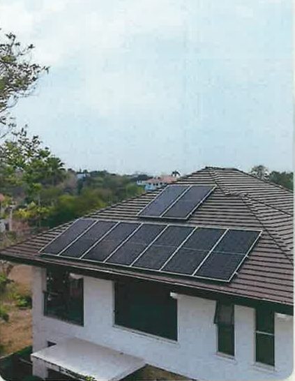 Solar photovoltaic panels installed on a property